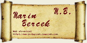 Marin Berček vizit kartica